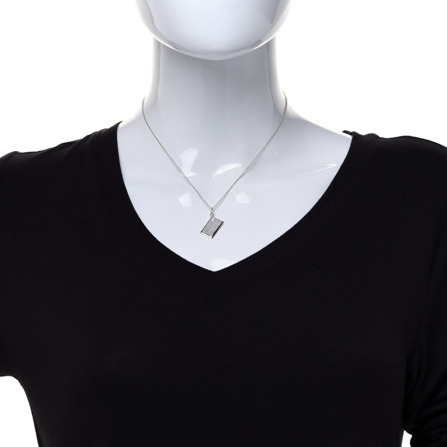 Sterling Silver Diamond Envelope Pendant Necklace