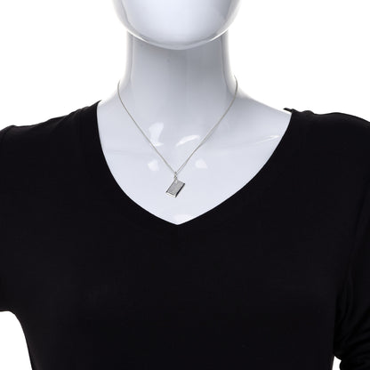 Tiffany Sterling Silver Diamond Envelope Pendant Necklace 2 of 6