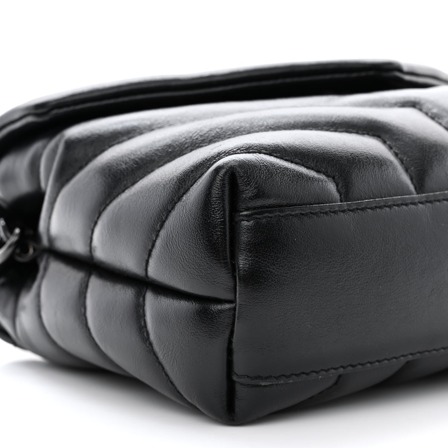 Saint Laurent Calfskin Y Quilted Monogram Monochrome Toy Loulou Crossbody Bag Black 9 of 11