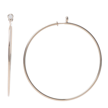 Tiffany 18K Rose Gold Diamond Medium Elsa Peretti Hoop Earrings 1 of 4