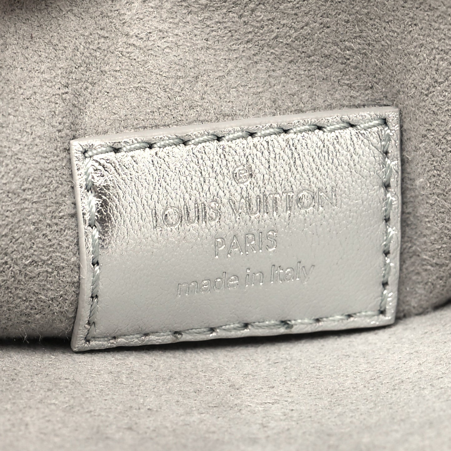 Satin Sequin Embroidered Monogram Coussin BB Silver