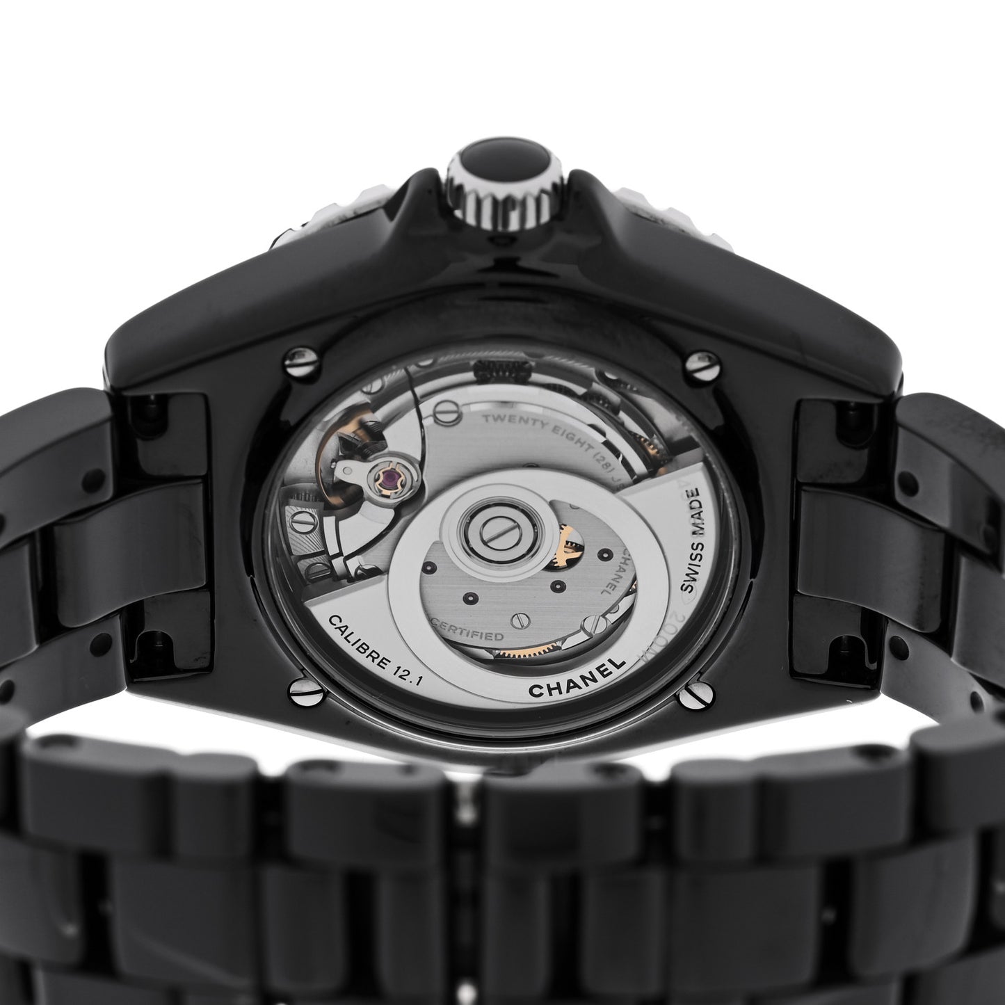 Stainless Steel Ceramic Diamond 38mm J12 Automatic Watch Black