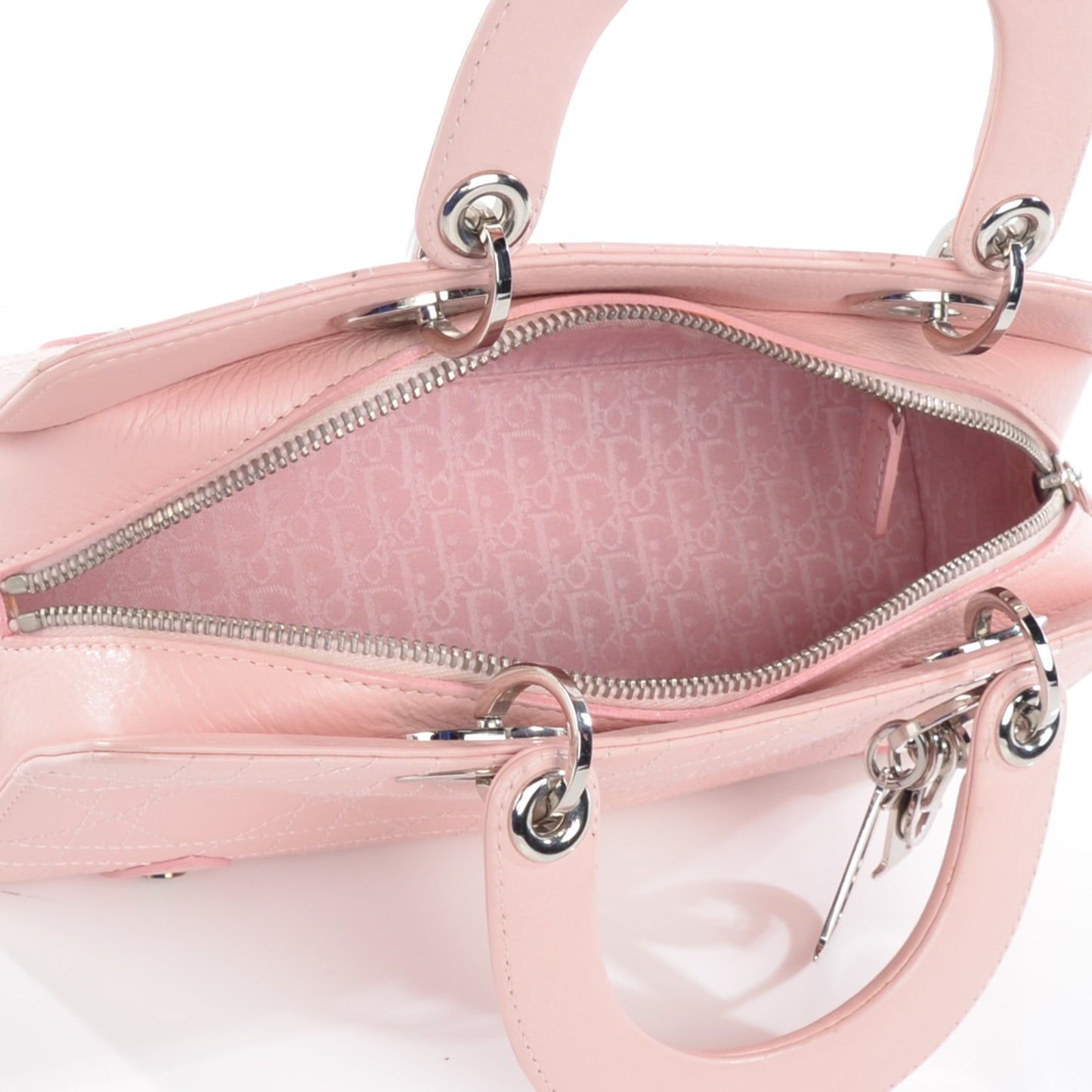 Calfskin Cannage Stitched Small East West Lady Dior Pink