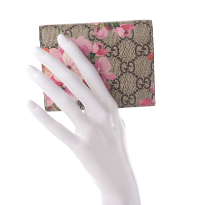 Gucci GG Supreme Monogram Blooms Card Case Beige Multicolor Dry Rose 2 of 10