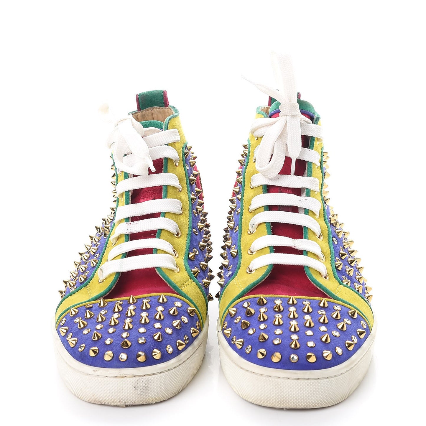 Mens Suede Louis Spikes Flat Sneakers 42 Multi