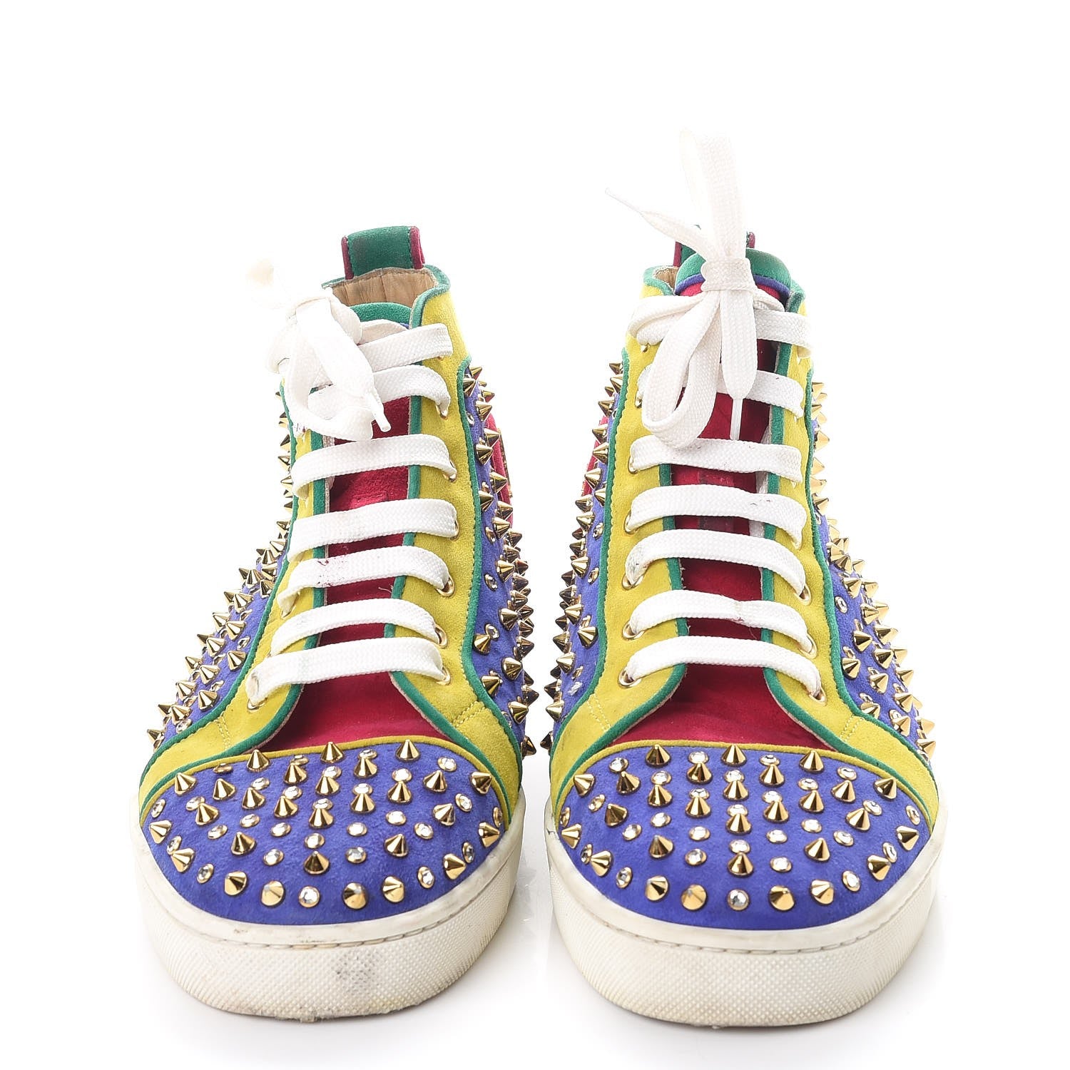 Christian Louboutin Mens Suede Louis Spikes Flat Sneakers 42 Multi 2 of 12