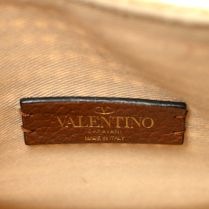Valentino Garavani Raffia Grained Calfskin Small Rockstud Vlogo Tote Naturale 6 of 14