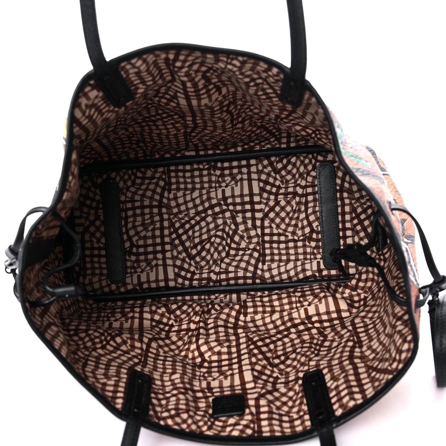 MCM Visetos Calfskin Motif Rombi Lion Printed Reversible Shopper Tote Cognac 6 of 26