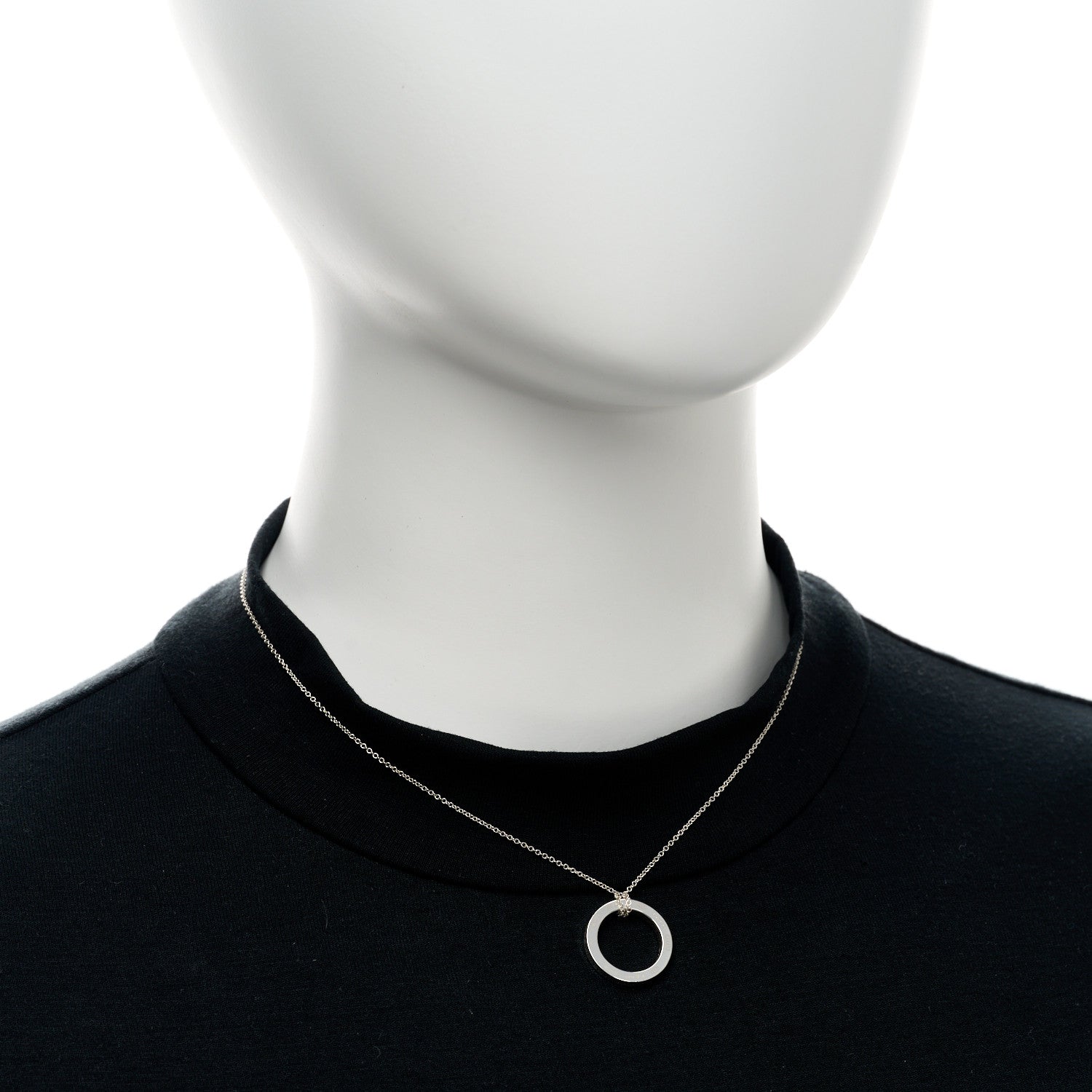 Tiffany Sterling Silver 1837 Circle Pendant Necklace 2 of 4