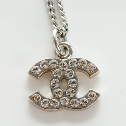 Chanel Crystal Timeless CC Necklace Silver 3 of 6