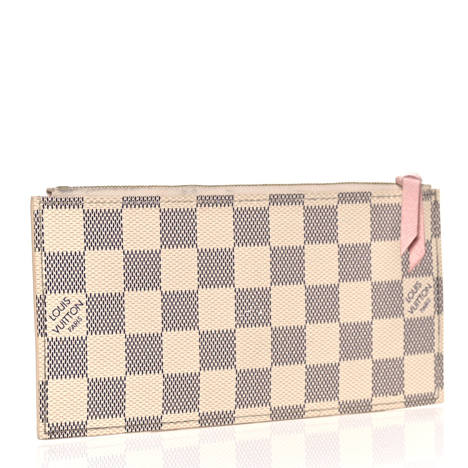 Louis Vuitton Damier Azur Felicie Chain Wallet Zippered Insert Rose Ballerine 3 of 12