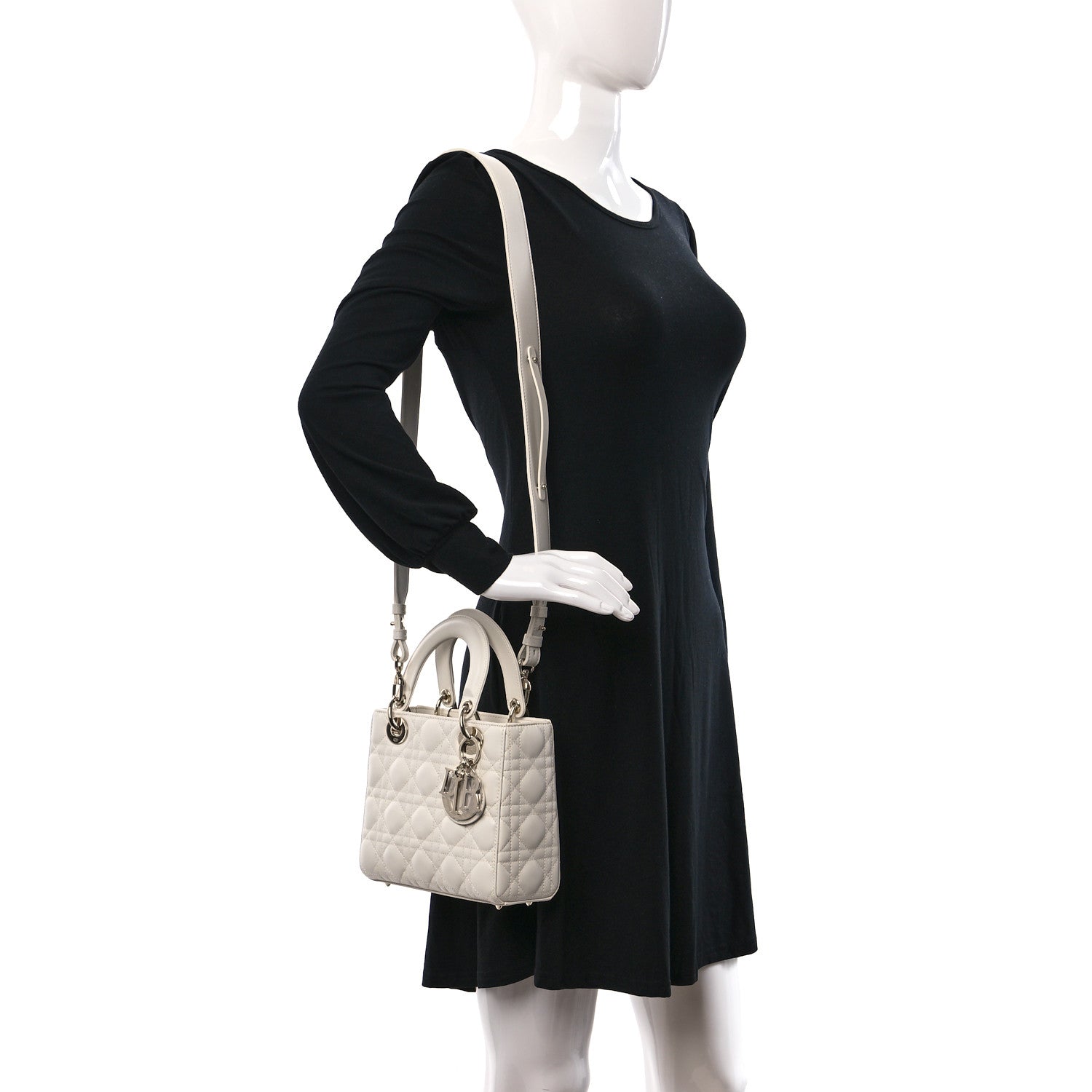 Christian Dior Lambskin Cannage Small My ABCDior Lady Dior Latte 2 of 8