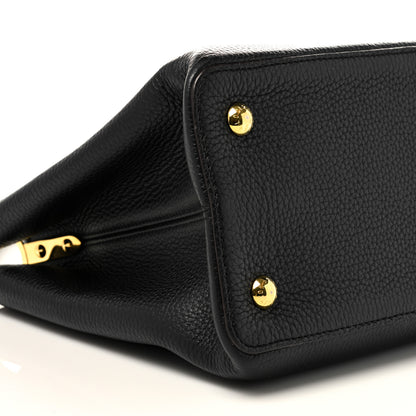Louis Vuitton Taurillon Capucines MM Black Fuchsia 9 of 10