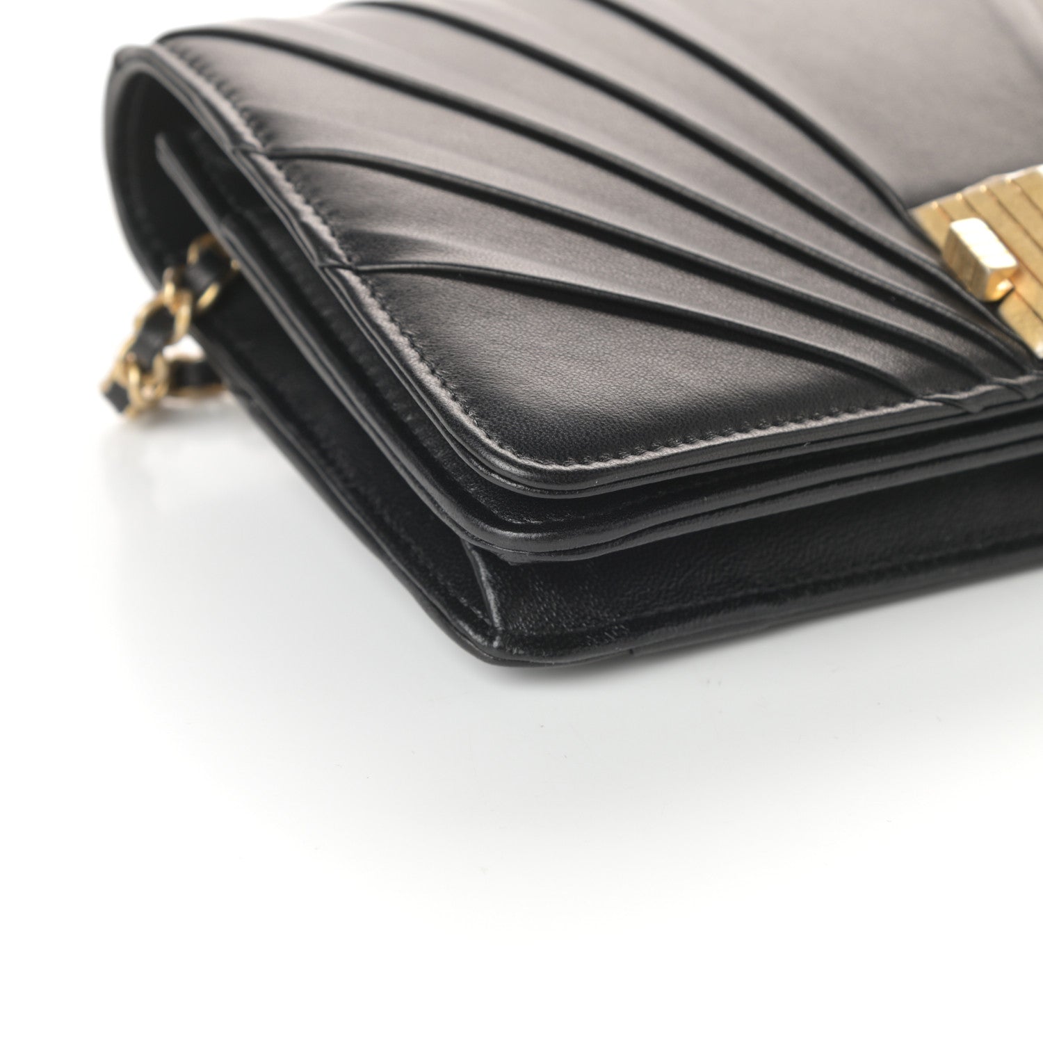 Chanel Lambskin Pyramid Wallet On Chain WOC Black 10 of 11