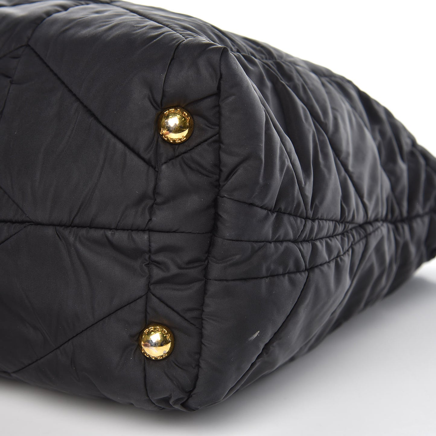 Tessuto Nylon Chevron Quilted Tote Black