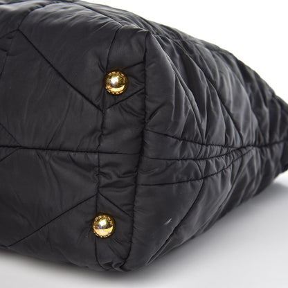 Prada Tessuto Nylon Chevron Quilted Tote Black 9 of 14