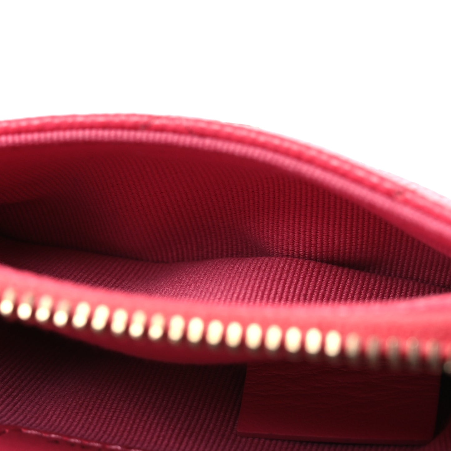 Caviar Quilted Zip Card Holder Wallet Pink