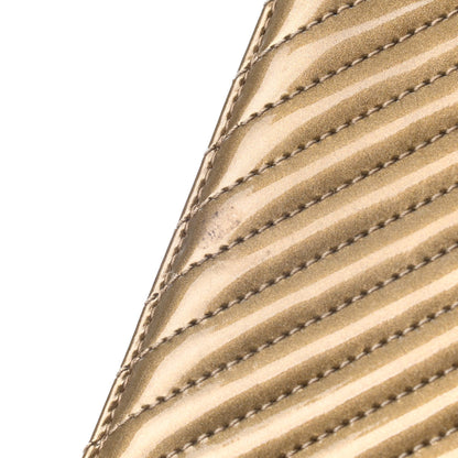 Chanel Metallic Patent Diagonal Quilted Flap Gold 9 of 9