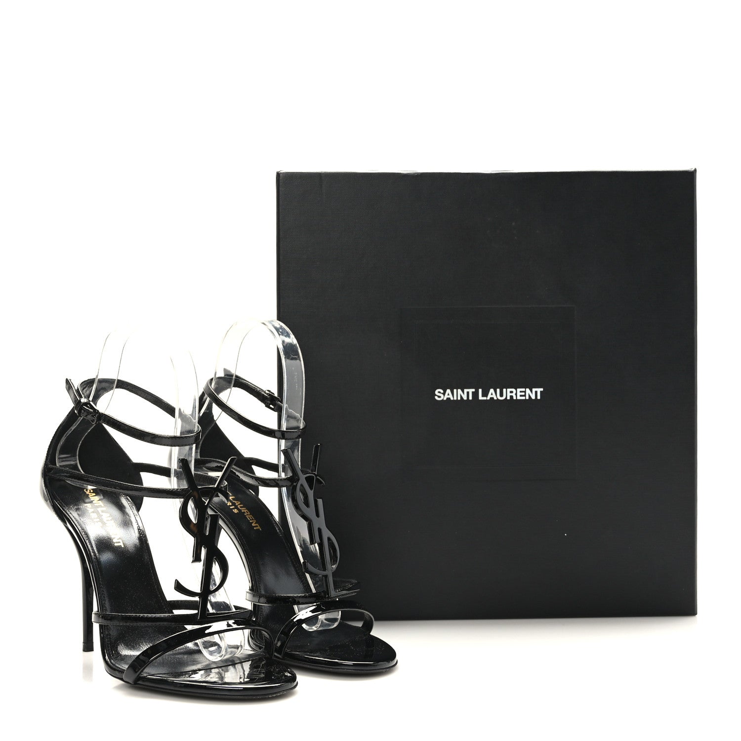 Saint Laurent Patent Cassandra 100 Sandals 37.5 Black 10 of 10