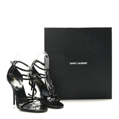 Saint Laurent Patent Cassandra 100 Sandals 37.5 Black 10 of 10