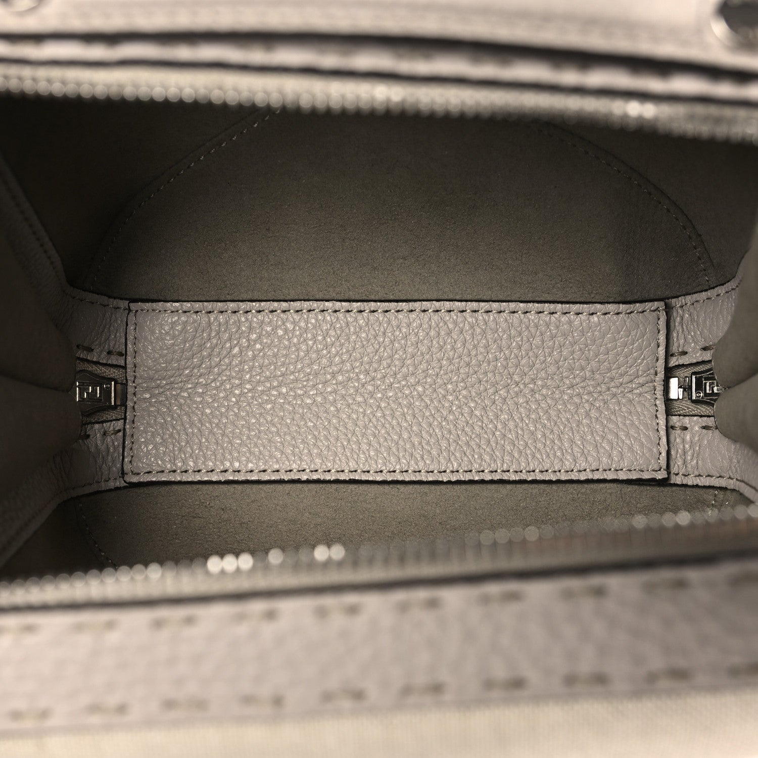 Fendi Kuban Canvas Cuoio Romano Mini Suitcase Bag Grigio Polvere 5 of 9