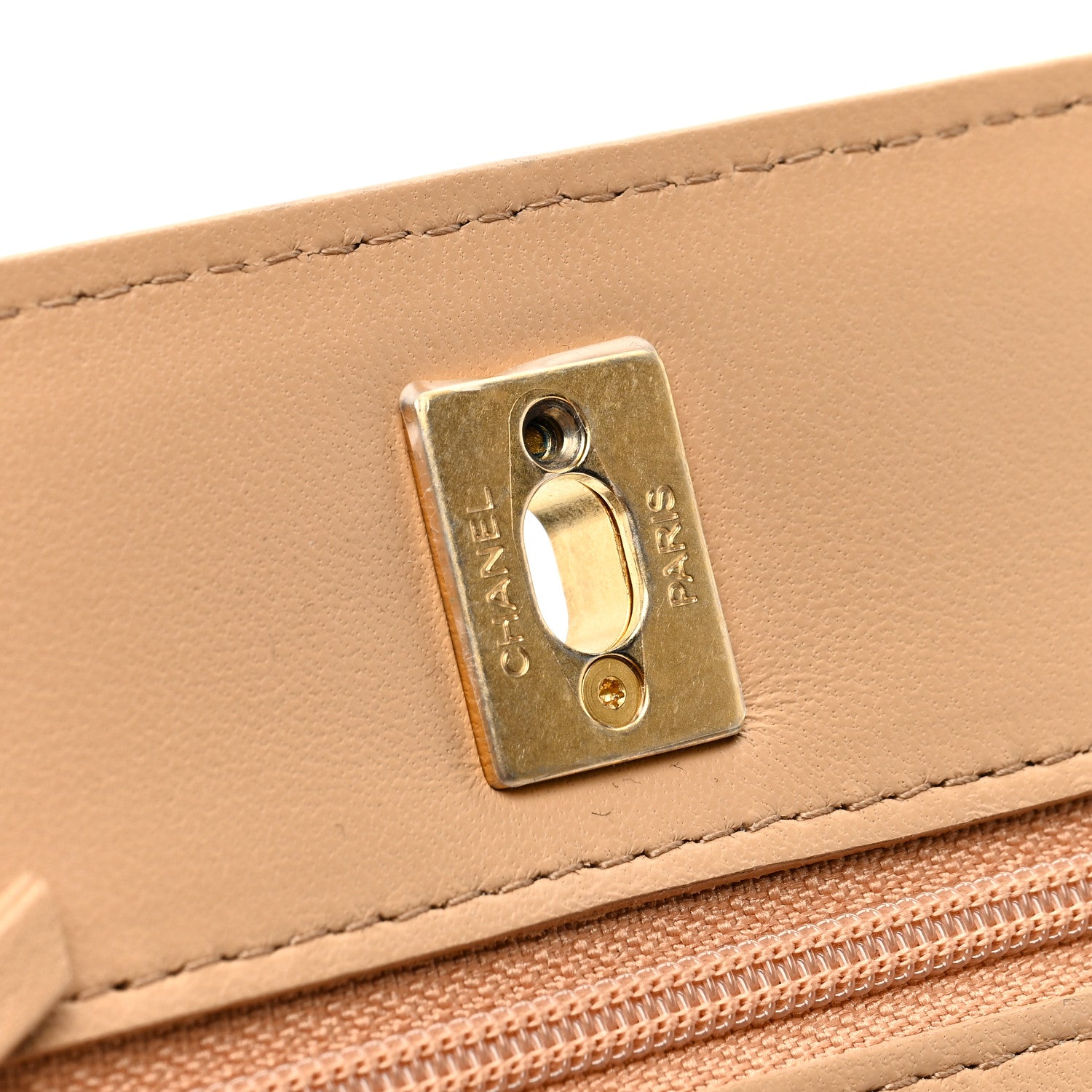 Chanel Lambskin Quilted CC Pearl Crush Wallet on Chain WOC Beige 11 of 11