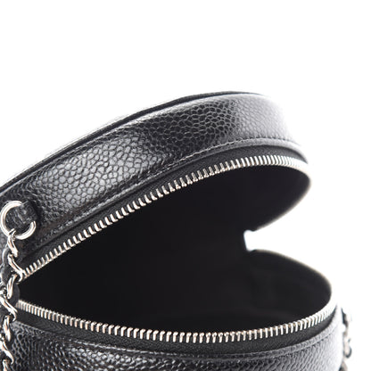 Chanel Caviar Camellia Embossed Round Clutch With Chain Black 5 of 11