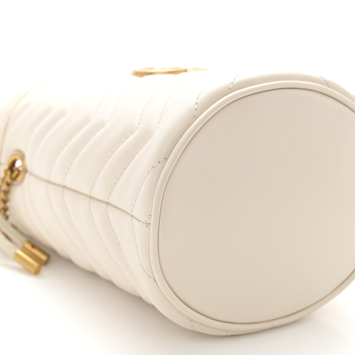 Gucci Calfskin Matelasse Mini GG Marmont 2.0 Bucket Bag White 8 of 10