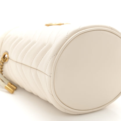 Gucci Calfskin Matelasse Mini GG Marmont 2.0 Bucket Bag White 8 of 10