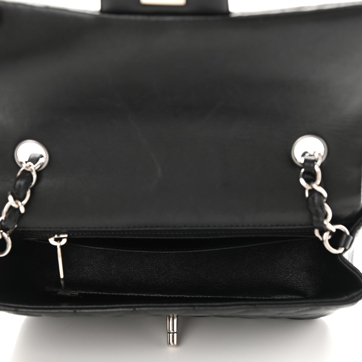 Lambskin Quilted Mini Rectangular Flap Black