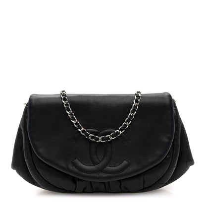 Chanel Lambskin Quilted Half Moon Wallet On Chain WOC Dark Grey 1 of 10
