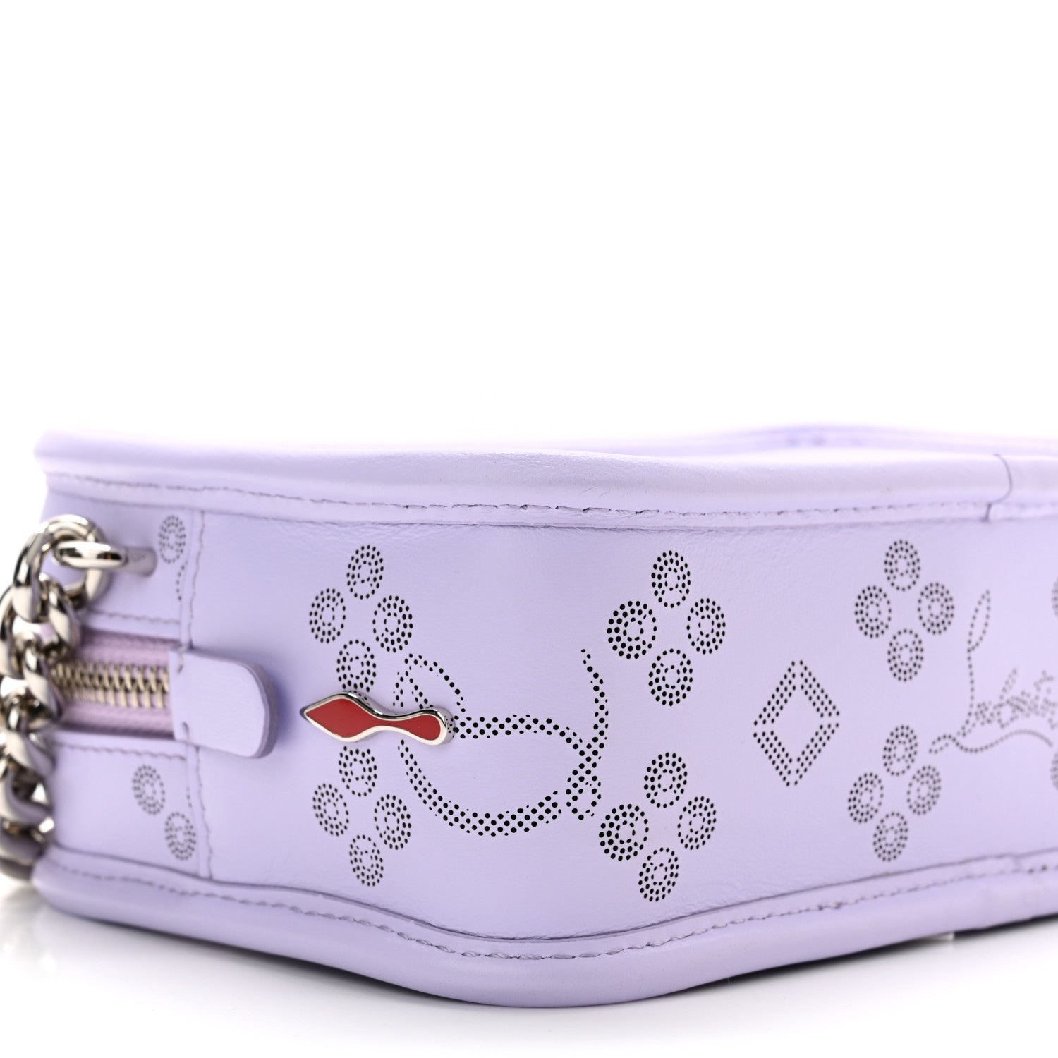 Christian Louboutin Calfskin Small Radioloubi Lilac Smoke 9 of 10