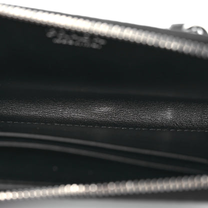 Prada Vitello Daino Triangle Zip Around Keychain Black 6 of 11