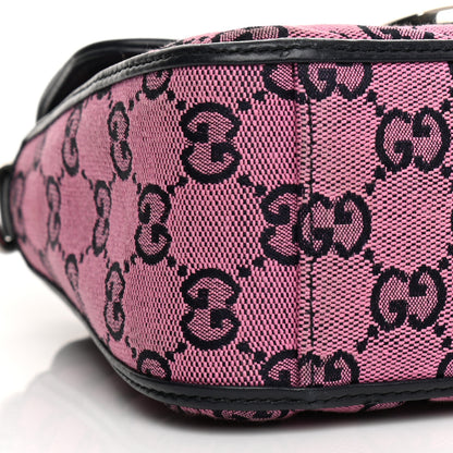Gucci Monogram Multicolor Matelasse Diagonal Mini GG Marmont Top Handle Shoulder Bag Pink Blue 19 of 23