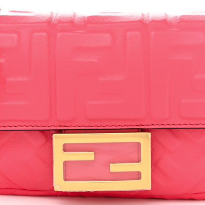 Fendi Nappa FF 1974 Embossed Mini Baguette Lampone 8 of 10