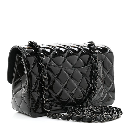 Chanel Patent Calfskin Quilted Mini Rectangular Flap So Black 3 of 10