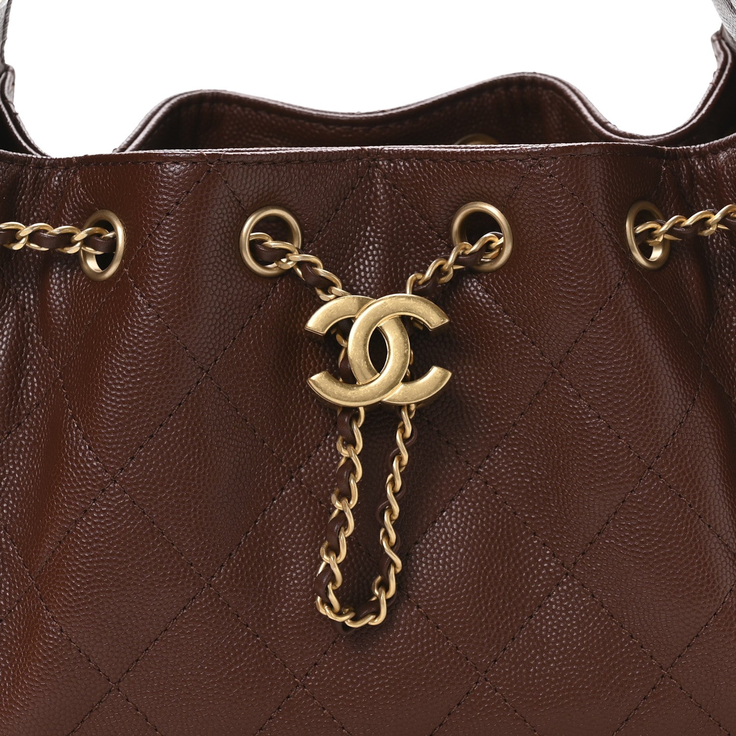 Chanel Caviar Quilted Mini Chanel 25 Handbag Brown 1851187