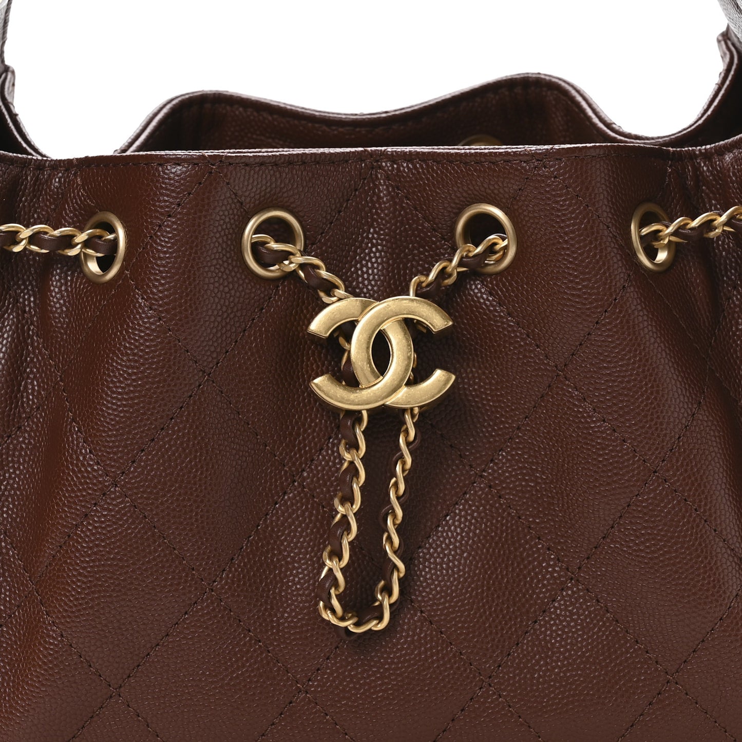 Caviar Quilted Mini Chanel 25 Handbag Brown