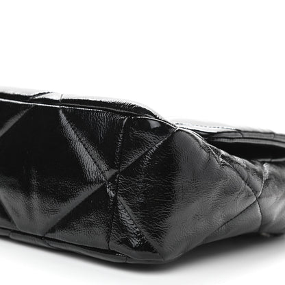 Chanel Shiny Crumpled Calfskin Quilted Large Chanel 19 Flap Black 18 of 19
