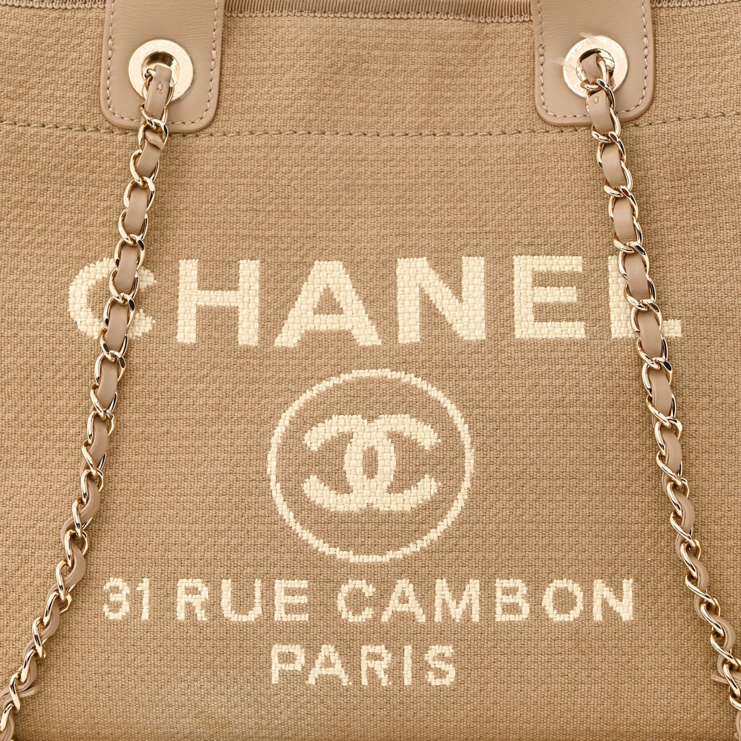 Mixed Fibers Small Deauville Tote Beige