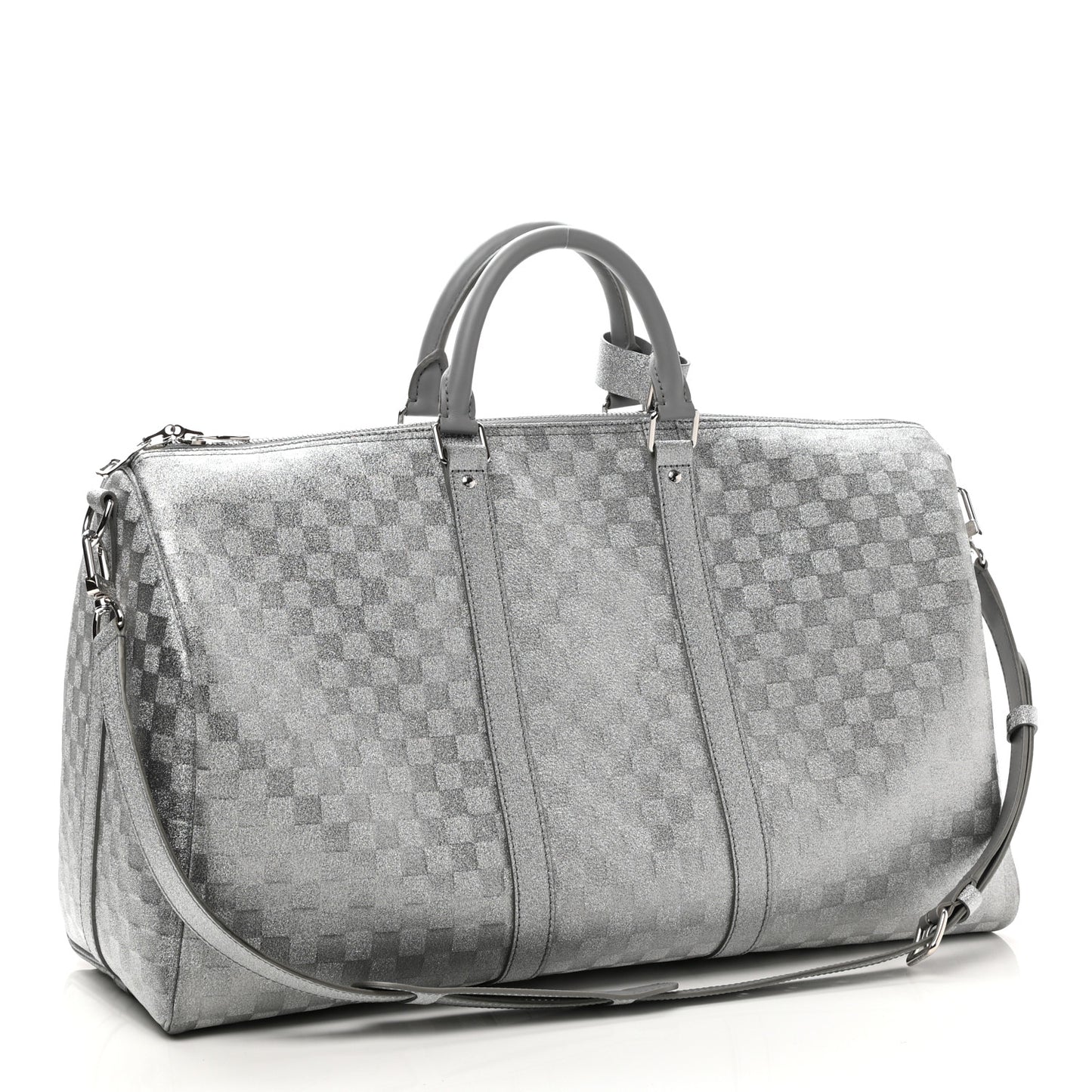 Damier Glitter Keepall Bandouliere 50 Silver