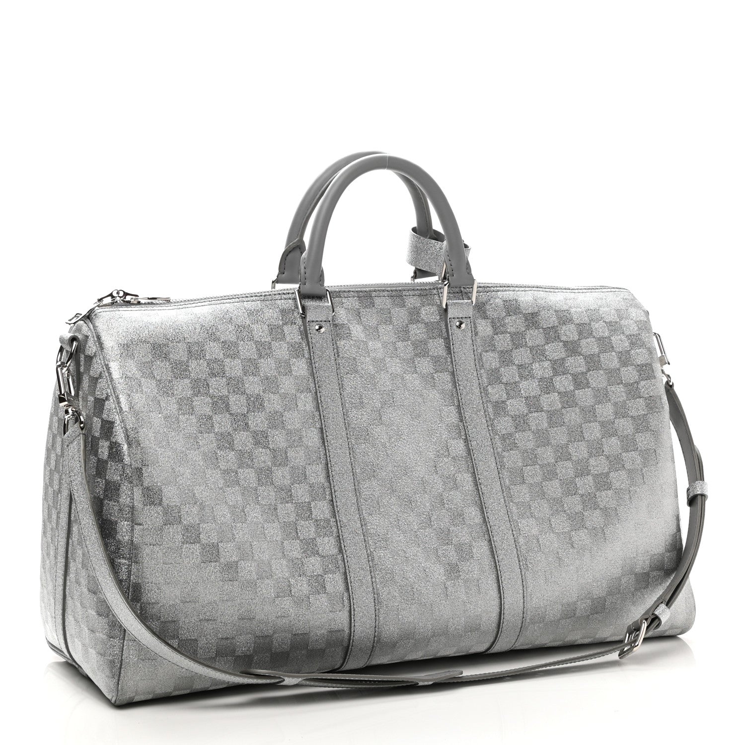Louis Vuitton Damier Glitter Keepall Bandouliere 50 Silver 2 of 9