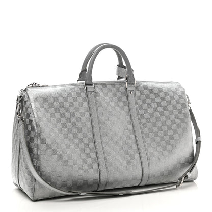 Louis Vuitton Damier Glitter Keepall Bandouliere 50 Silver 2 of 9