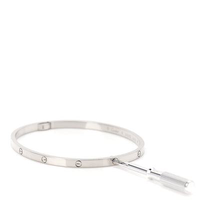 Cartier 18K White Gold Small LOVE Bracelet 19 4 of 6