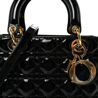 Christian Dior Patent Cannage Medium Lady Dior Black 7 of 9