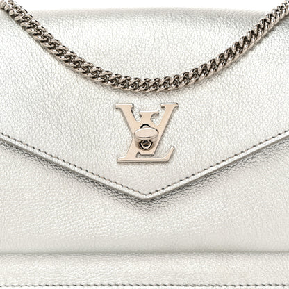 Louis Vuitton Metallic Soft Calfskin Mylockme Chain Pochette Silver 7 of 9