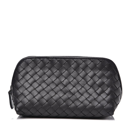 Bottega Veneta Nappa Intrecciato Cosmetic Case Black 1 of 8