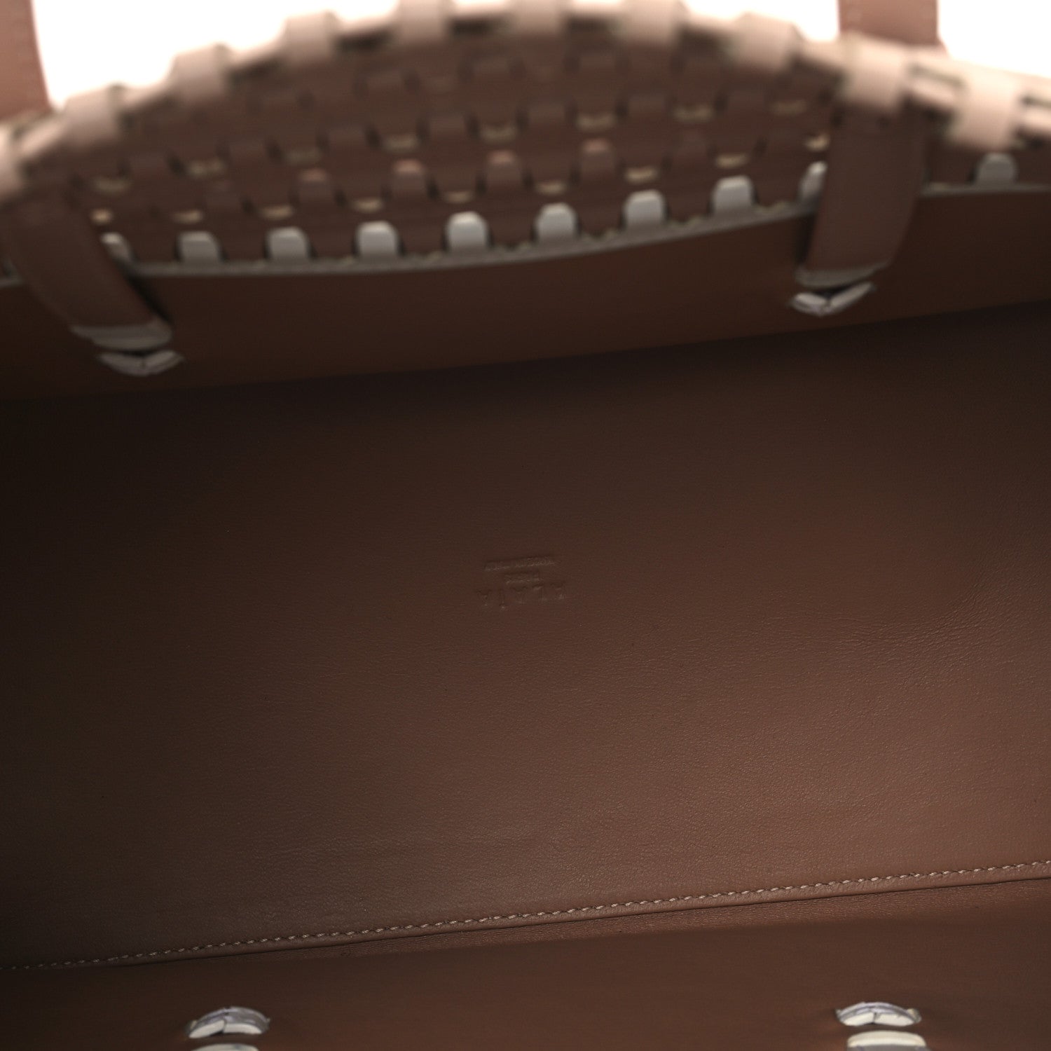 Alaia Calfskin Laser Cut Tote Nude White 6 of 11