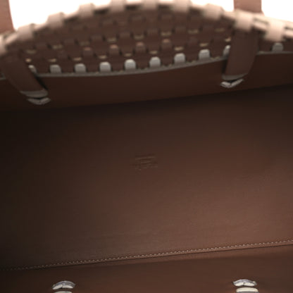 Alaia Calfskin Laser Cut Tote Nude White 6 of 11