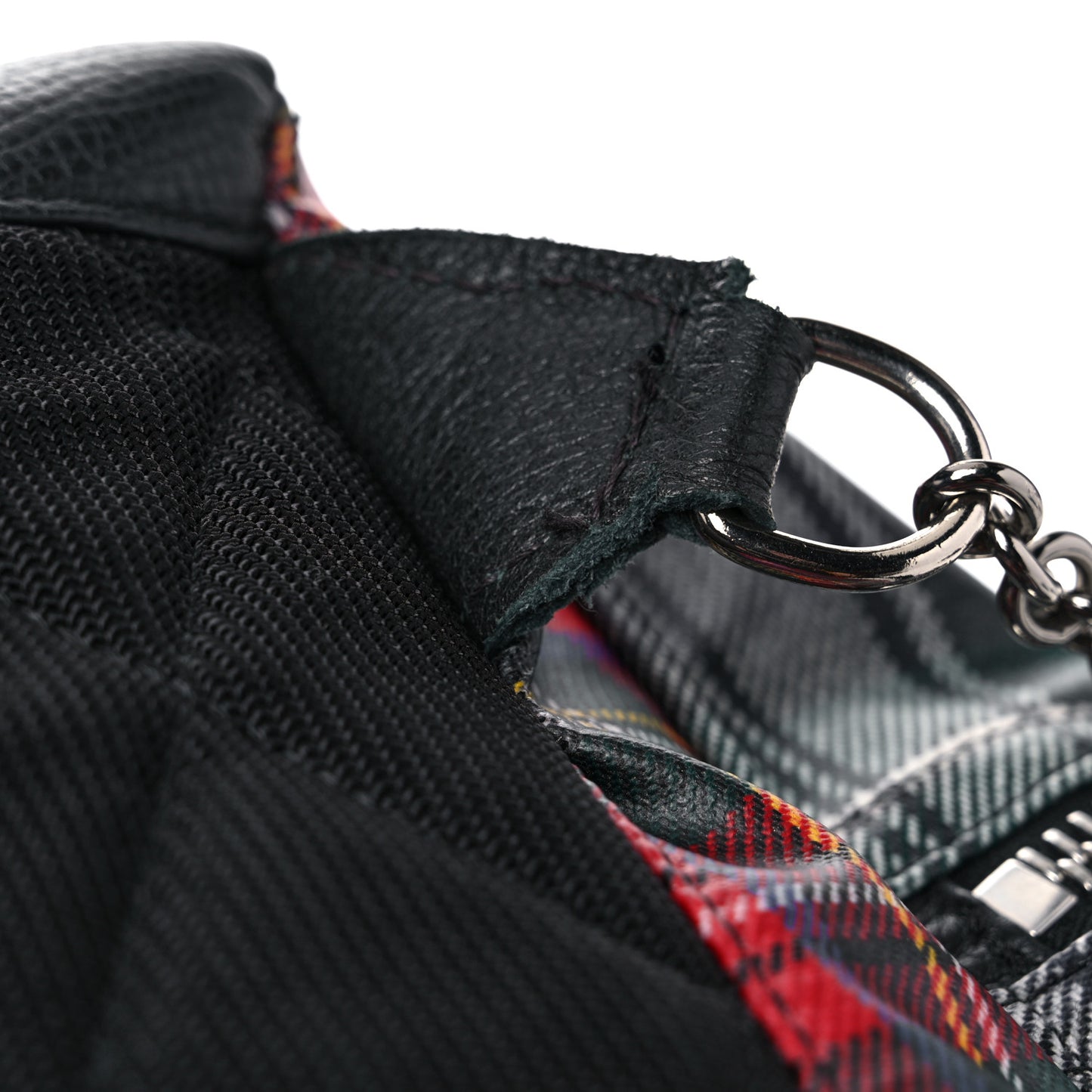 Laminated Tartan Patchwork Medium Rucksack Backpack Military Red